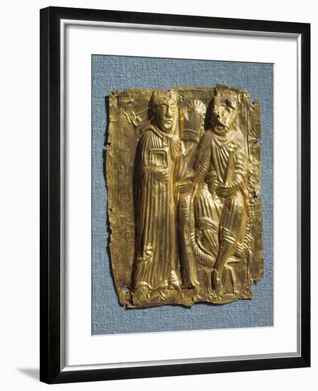 Tamdrup Plates, Embossed Gold Depicting Bishop Poppo, Who Converted King Harald to Christianity-null-Framed Giclee Print