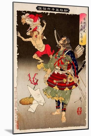 Tametomo's Ferocity Drives Away the Smallpox Demons, Thirty-Six Transformations-Yoshitoshi Tsukioka-Mounted Giclee Print