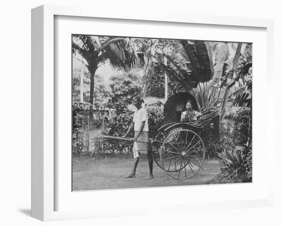 'Tamil Lady in Rickshaw', c1890, (1910)-Alfred William Amandus Plate-Framed Photographic Print