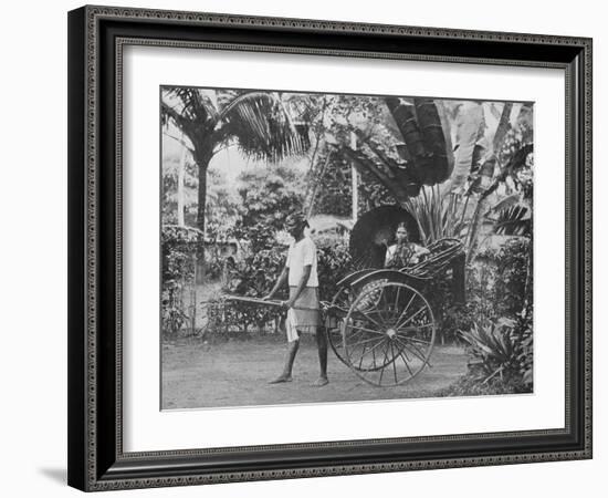 'Tamil Lady in Rickshaw', c1890, (1910)-Alfred William Amandus Plate-Framed Photographic Print