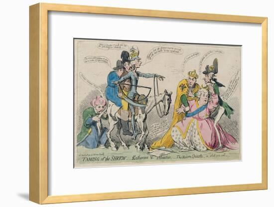 Taming of the Shrew: Katherine and Petruchio, or the Modern Quixote, Published by S.W. Fores in…-James Gillray-Framed Giclee Print