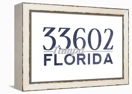 Tampa, Florida - 33602 Zip Code (Blue)-Lantern Press-Framed Stretched Canvas