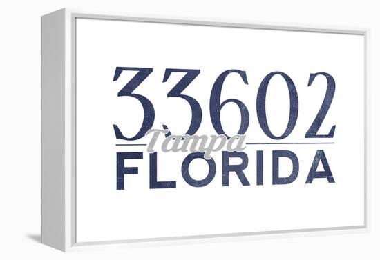 Tampa, Florida - 33602 Zip Code (Blue)-Lantern Press-Framed Stretched Canvas