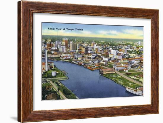 Tampa, Florida - Aerial View of the City-Lantern Press-Framed Art Print
