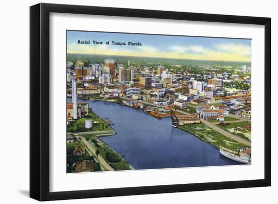 Tampa, Florida - Aerial View of the City-Lantern Press-Framed Art Print