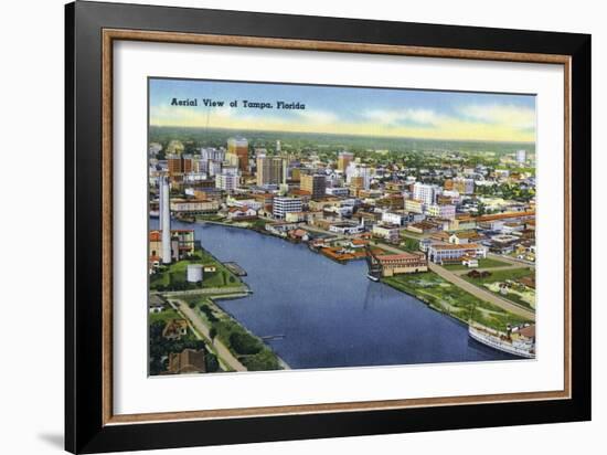 Tampa, Florida - Aerial View of the City-Lantern Press-Framed Art Print