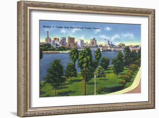 Tampa, Florida - Davis Island, Skyline View-Lantern Press-Framed Art Print