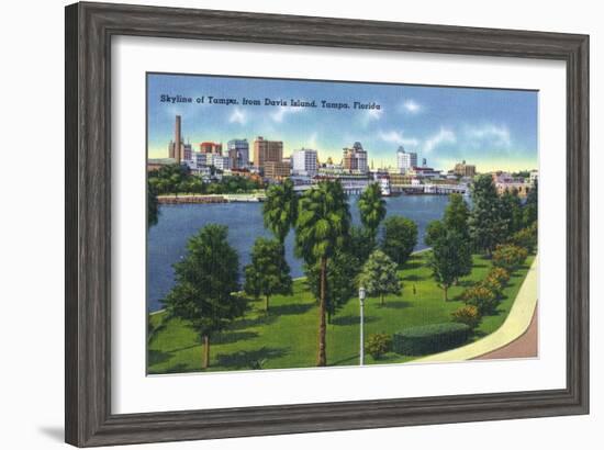 Tampa, Florida - Davis Island, Skyline View-Lantern Press-Framed Art Print