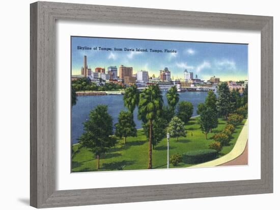 Tampa, Florida - Davis Island, Skyline View-Lantern Press-Framed Art Print
