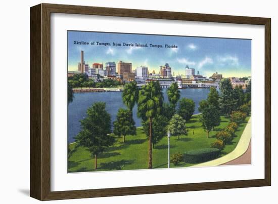 Tampa, Florida - Davis Island, Skyline View-Lantern Press-Framed Art Print