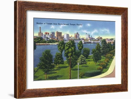 Tampa, Florida - Davis Island, Skyline View-Lantern Press-Framed Art Print