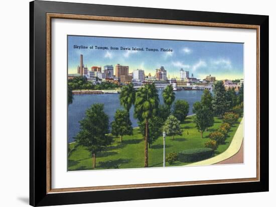 Tampa, Florida - Davis Island, Skyline View-Lantern Press-Framed Art Print