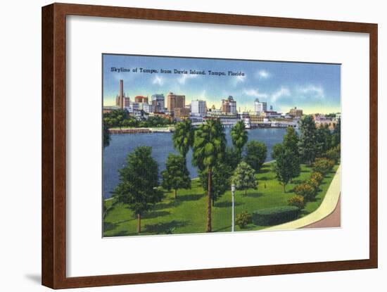 Tampa, Florida - Davis Island, Skyline View-Lantern Press-Framed Art Print