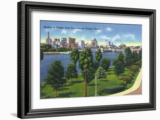 Tampa, Florida - Davis Island, Skyline View-Lantern Press-Framed Art Print