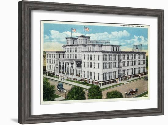 Tampa, Florida - De Soto Hotel Exterior View-Lantern Press-Framed Art Print