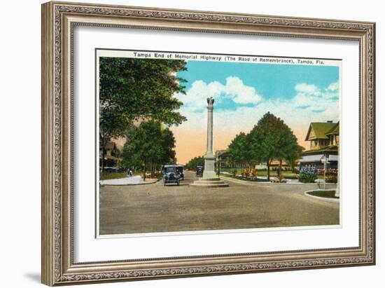 Tampa, Florida - Memorial Hwy, Road of Remembrance Scene-Lantern Press-Framed Art Print