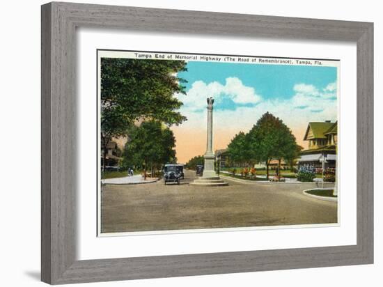 Tampa, Florida - Memorial Hwy, Road of Remembrance Scene-Lantern Press-Framed Art Print