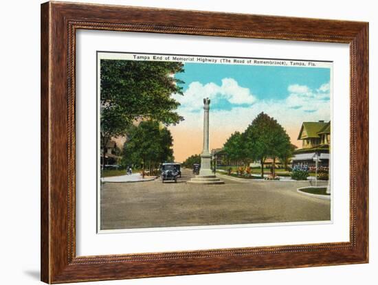 Tampa, Florida - Memorial Hwy, Road of Remembrance Scene-Lantern Press-Framed Art Print