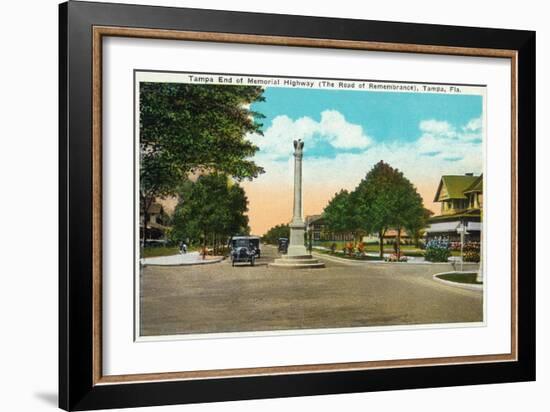 Tampa, Florida - Memorial Hwy, Road of Remembrance Scene-Lantern Press-Framed Art Print