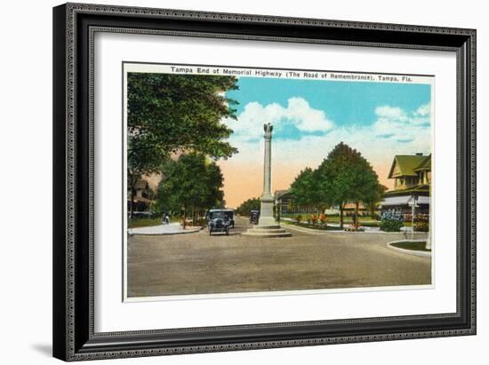 Tampa, Florida - Memorial Hwy, Road of Remembrance Scene-Lantern Press-Framed Art Print