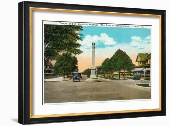 Tampa, Florida - Memorial Hwy, Road of Remembrance Scene-Lantern Press-Framed Art Print