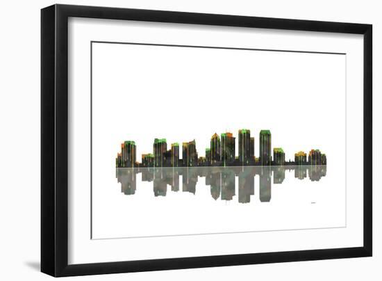 Tampa Florida Skyline BW 1-Marlene Watson-Framed Giclee Print