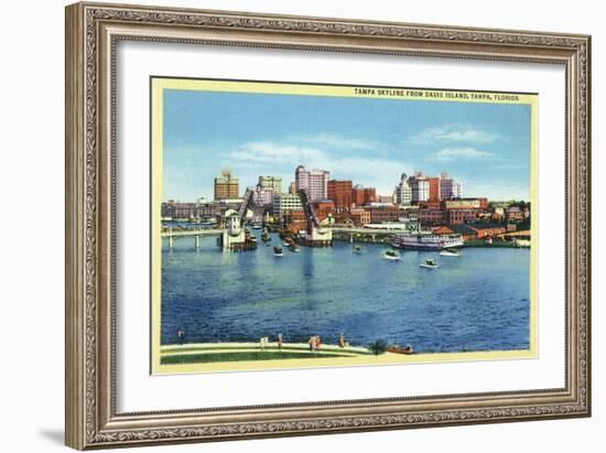 Tampa, Florida - Skyline View from Davis Island-Lantern Press-Framed Art Print