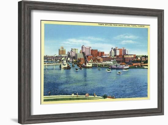 Tampa, Florida - Skyline View from Davis Island-Lantern Press-Framed Art Print