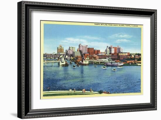 Tampa, Florida - Skyline View from Davis Island-Lantern Press-Framed Art Print