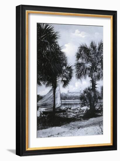 Tampa, Florida - Tampa Bay Hotel in Distance Photo-Lantern Press-Framed Art Print
