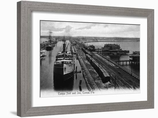 Tampa, Florida - Tampa Port and Inn View-Lantern Press-Framed Art Print
