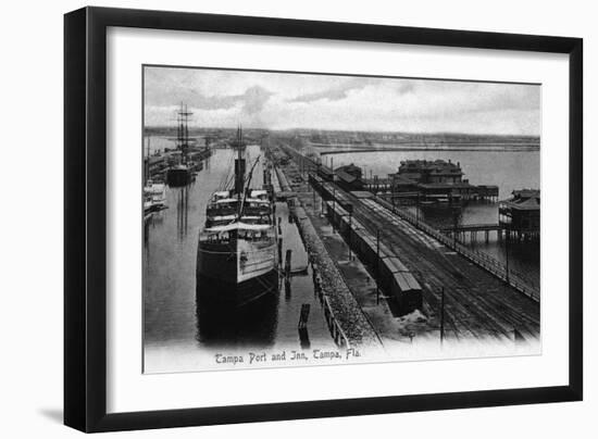 Tampa, Florida - Tampa Port and Inn View-Lantern Press-Framed Art Print