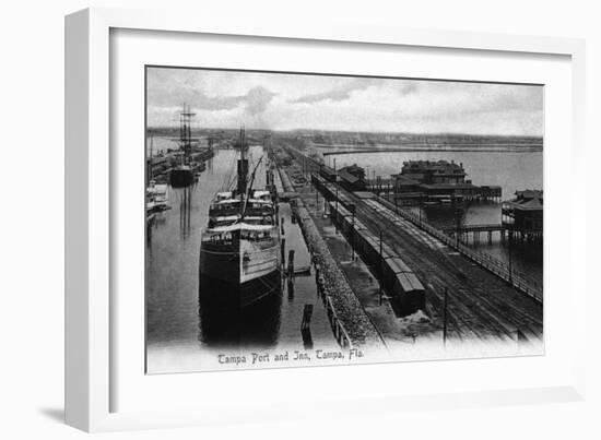 Tampa, Florida - Tampa Port and Inn View-Lantern Press-Framed Art Print