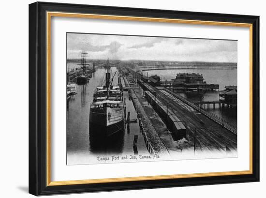 Tampa, Florida - Tampa Port and Inn View-Lantern Press-Framed Art Print