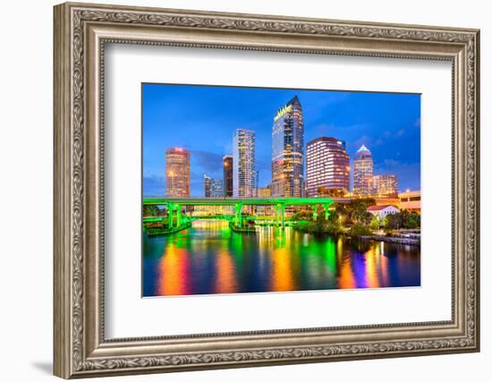 Tampa, Florida, USA Downtown City Skyline on the Hillsborough River.-SeanPavonePhoto-Framed Photographic Print