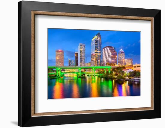 Tampa, Florida, USA Downtown City Skyline on the Hillsborough River.-SeanPavonePhoto-Framed Photographic Print