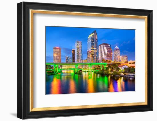 Tampa, Florida, USA Downtown City Skyline on the Hillsborough River.-SeanPavonePhoto-Framed Photographic Print
