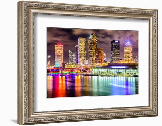 Tampa, Florida, USA Downtown City Skyline on the Hillsborough River.-SeanPavonePhoto-Framed Photographic Print