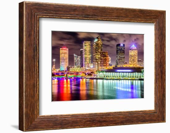 Tampa, Florida, USA Downtown City Skyline on the Hillsborough River.-SeanPavonePhoto-Framed Photographic Print