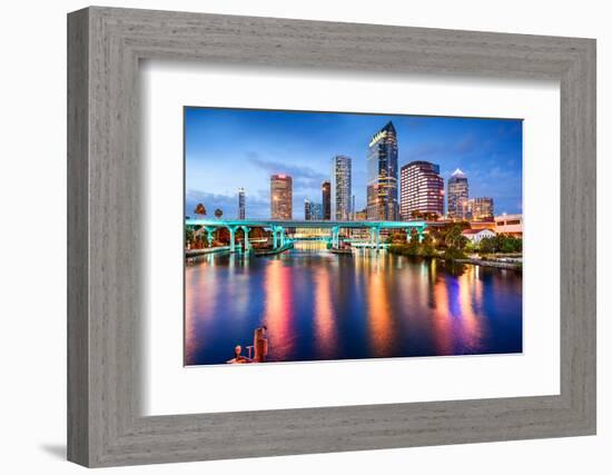 Tampa, Florida, USA Downtown City Skyline over the Hillsborough River.-SeanPavonePhoto-Framed Photographic Print