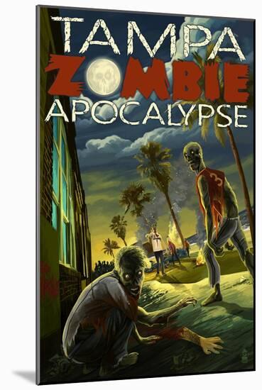 Tampa, Florida - Zombie Apocalypse-Lantern Press-Mounted Art Print