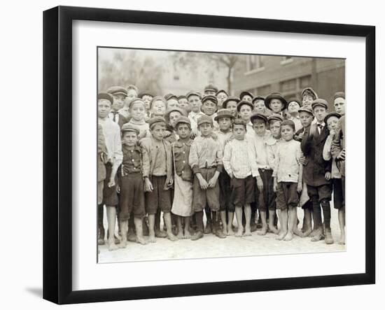 Tampa Newsboys, Lewis Hine, 1913-Science Source-Framed Giclee Print