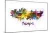 Tampa Skyline in Watercolor-paulrommer-Mounted Art Print