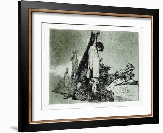 Tampoco (Nor Thi), Plate 36 from the Disasters of War (Los Desastros De La Guerr), 1810-1820-Francisco de Goya-Framed Giclee Print