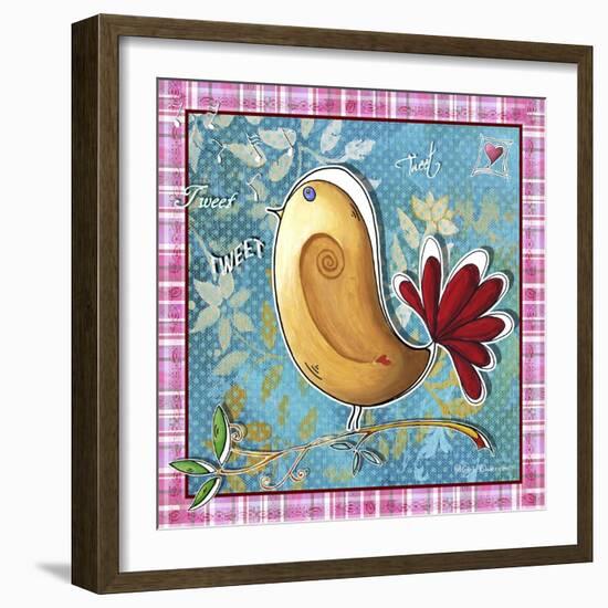 Tan and Red Bird-Megan Aroon Duncanson-Framed Giclee Print