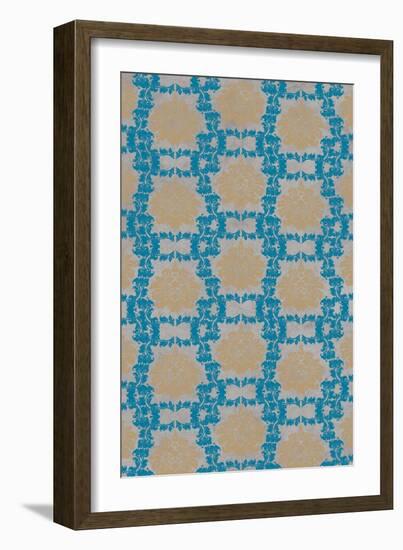 Tan & Blue Floral Pattern I-Elizabeth Medley-Framed Art Print