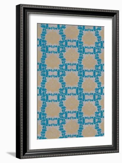 Tan & Blue Floral Pattern I-Elizabeth Medley-Framed Art Print