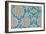 Tan & Blue Floral Pattern II-Elizabeth Medley-Framed Art Print