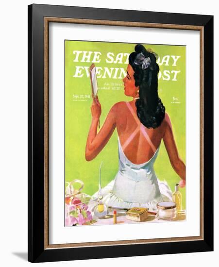 "Tan Lines," Saturday Evening Post Cover, September 27, 1941-Albert W. Hampson-Framed Giclee Print