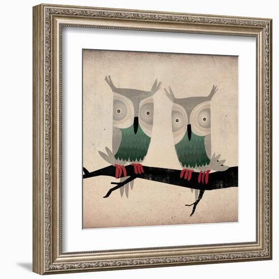 Tan Owls Square-Ryan Fowler-Framed Art Print
